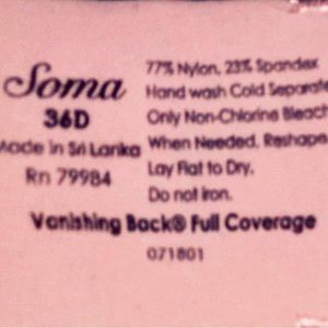 Soma vanishing back full coverage bra
